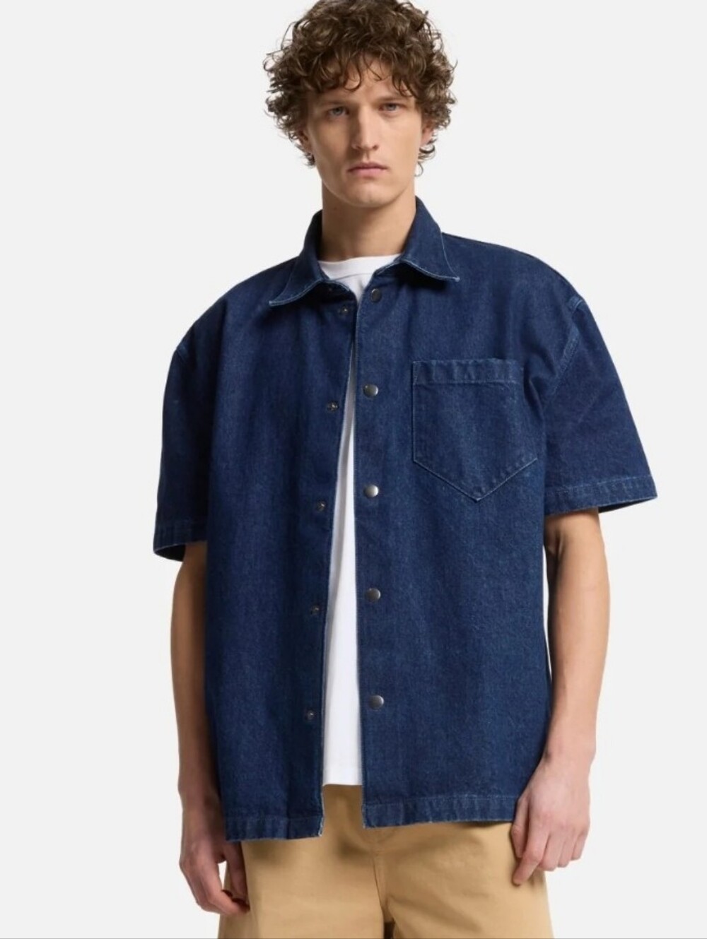 7 For All Mankind Dark Azure Denim Camp Shirt XXL Utility Heritage